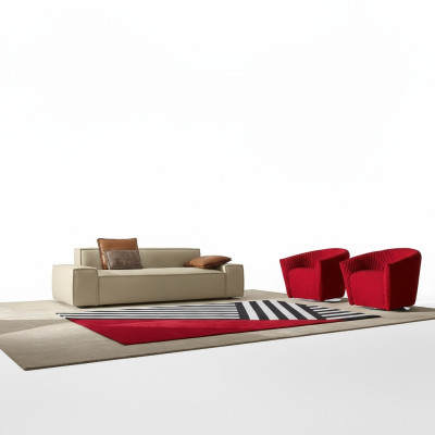 Set di divani di lusso: divani poltrone 311 posti design moderno beige.