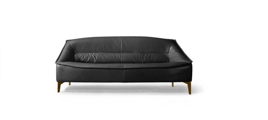 Divano di lusso a tre posti 3 posti in pelle nera design divano mobili stile