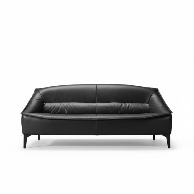 Divano di lusso a tre posti 3 posti in pelle nera design divano mobili stile