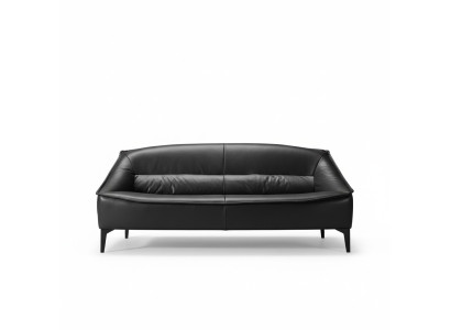 Divano di lusso a tre posti 3 posti in pelle nera design divano mobili stile