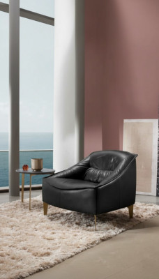 Poltrona Imbottita Design Moderno in Pelle Relax Poltrona Lounge di Lusso Soggiorno