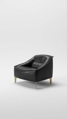 Poltrona Imbottita Design Moderno in Pelle Relax Poltrona Lounge di Lusso Soggiorno