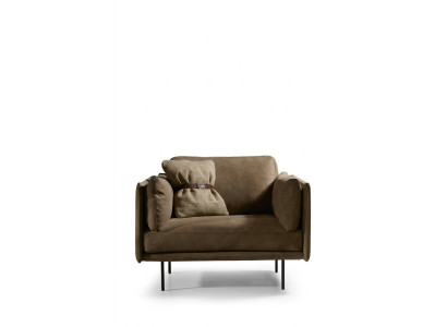 Design poltrona grigia in pelle imbottita moderna di lusso per il salotto in legno relax nuova.