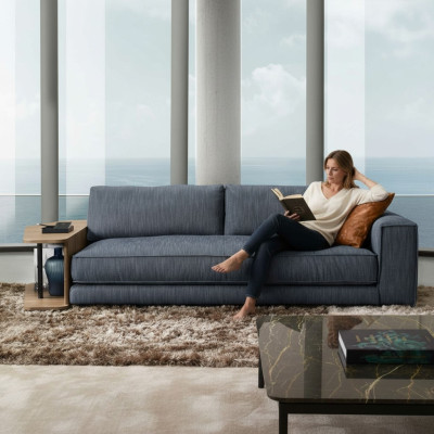 Divani Mobili da camera Tre posti Design Divano letto a tre posti Divano imbottito Blu Prianera