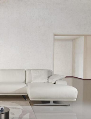 Divano angolare a L di lusso per il soggiorno, design del divano bianco, mobili italiani nuovi.