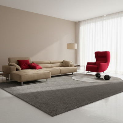Divano angolare in pelle, divani moderni di lusso a forma di L, divano ad angolo grigio per il soggiorno, nuovo.