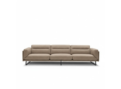 Divano 4 posti Divani in pelle design di lusso Beige divano di design di lusso a quattro posti xxl