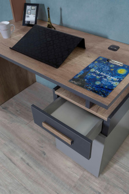 Scrivania Moderna Tavolo Scaffale da Parete Legno Arredamento per Camera da Letto Giovanile Bambino Design