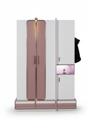 Armadio in legno, design di mobili di lusso per ragazza, cameretta rosa, nuovo.