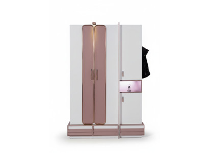 Armadio in legno, design di mobili di lusso per ragazza, cameretta rosa, nuovo.