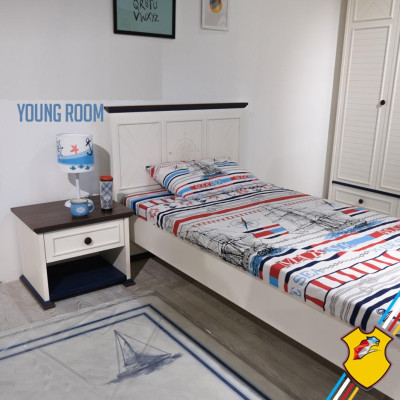 Camera dei bambini Set completo Letto Comodino Armadio Comò Specchio 6 pezzi