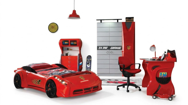 Set letto a scomparsa armadio cassettiera scrivania per ragazzi 4 pezzi.