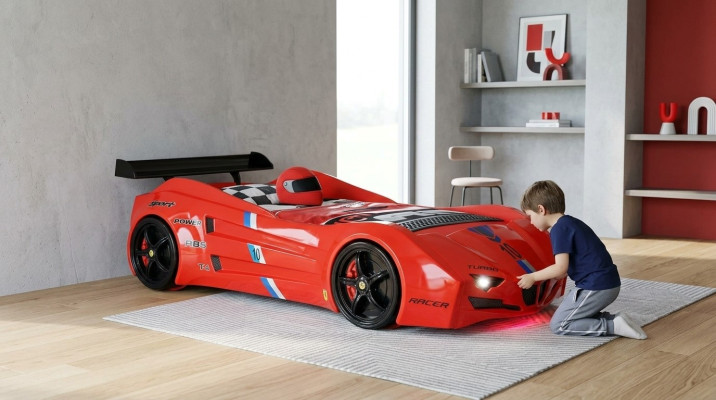 Auto da corsa Letto per bambini Letto auto Camera da letto per bambini Letti Mobili Rossi