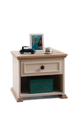 Design mobili moderni comodino per bambini in legno beige per camera da letto giovanile.