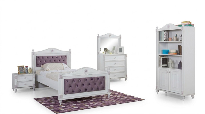 Imposta camera da letto per ragazzi design Letto Comodini Comò Completo 4 pezzi.