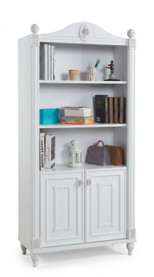 Scaffale per libri libreria stanza per ragazzi in legno mobili scaffali bianchi.