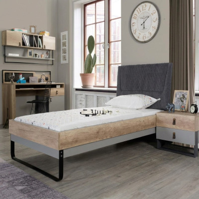 Camera da letto per ragazzi con design, letto, comodino, scrivania 3 pezzi.