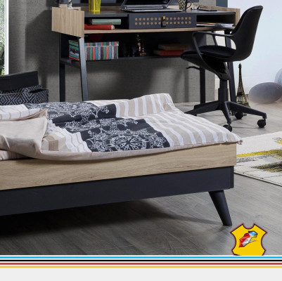 Letto Legno Letti Struttura letto Stanza giovani Stanza dei bambini Nero Letto singolo