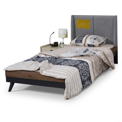 Letto Legno Letti Struttura letto Stanza giovani Stanza dei bambini Nero Letto singolo