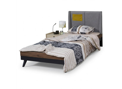 Letto Legno Letti Struttura letto Stanza giovani Stanza dei bambini Nero Letto singolo