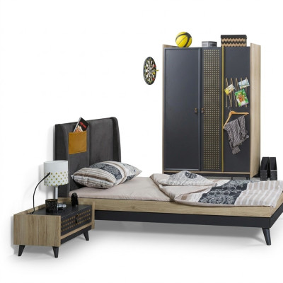 Camera dei bambini di design Comodino Camera da letto Letto Armadio 3 pezzi