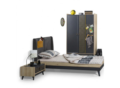 Camera dei bambini di design Comodino Camera da letto Letto Armadio 3 pezzi