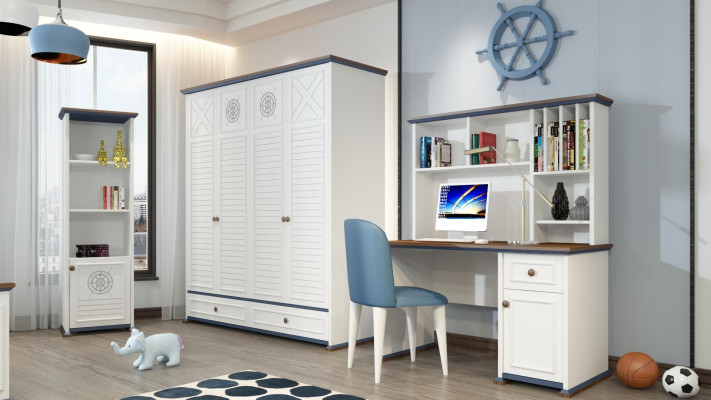 Set camera da letto di lusso per ragazzi Letto Comodino Armadio Mobili 5 pezzi Nuovo