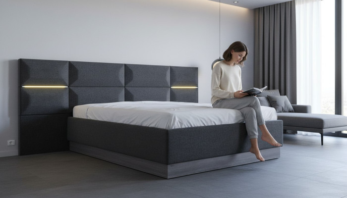 Letto Imbottito Design Materiale Legno Letti Doppi Hotel Nuovi Moderni
