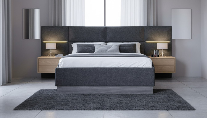 Letto Imbottito Design Materiale Legno Letti Doppi Hotel Nuovi Moderni