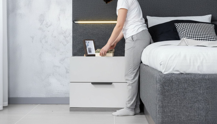 Comodino di lusso in legno bianco antico 2 comodini da tavolo set in legno 61x45x52cm