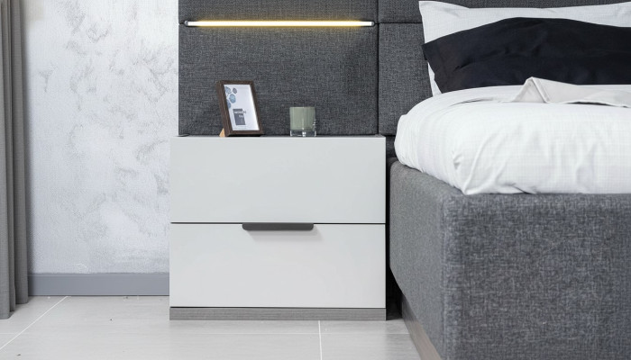 Comodino di lusso in legno bianco antico 2 comodini da tavolo set in legno 61x45x52cm