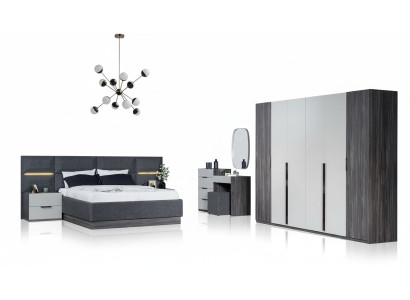 Set camera da letto Mobili Letto 2x Comodino Armadio Mobili Set Completo 5 pezzi