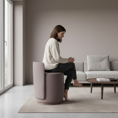Design Poltrona Banca Lusso Pouf Tavolino da toeletta Sgabello Sedia imbottita rotonda