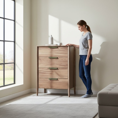 Comò Armadio alto in legno Armadi Console Mobili Armadio Contenitore Cassetti