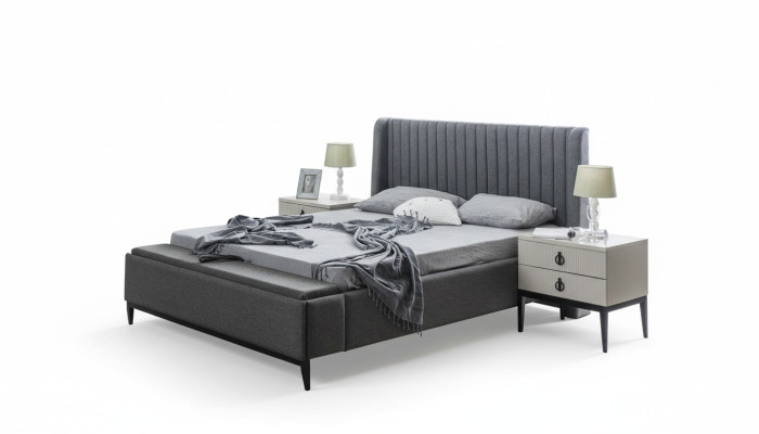 Design letto matrimoniale Letti Imbottito Camera da letto Mobili Hotel Struttura letto Grigio