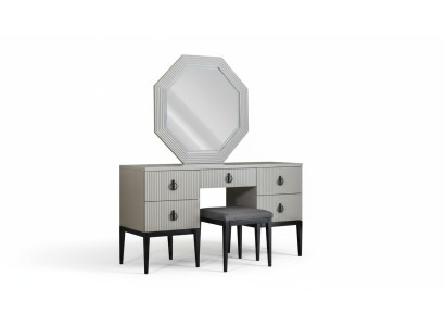 Tavolo trucco con specchio Design grigio camera da letto Console sgabello nuovo