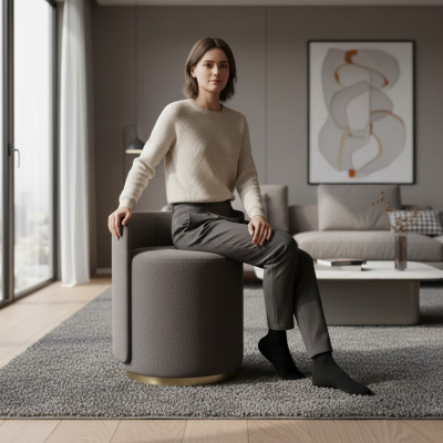 Design poltrona Di lusso Pouf Tavolino da toeletta Sgabello Sedia imbottita Tavolino