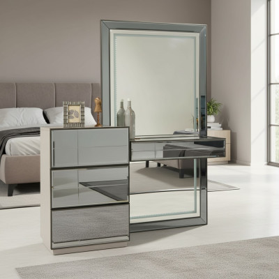 Scrittoio comò con specchio console comodini in legno moderni camera da letto