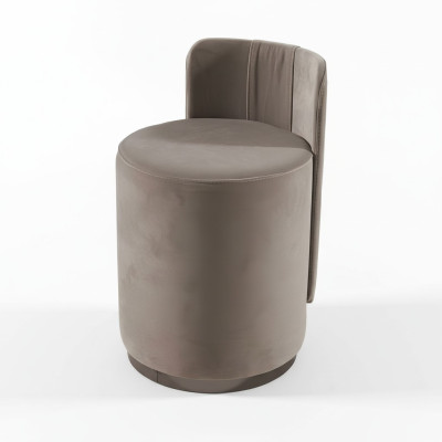 Sedia di design Pouf di lusso Ottomana Tavolino da toeletta Sgabello Sedia imbottita rotonda Banca Marrone