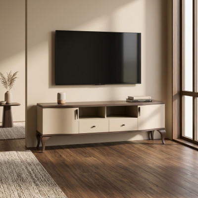 estetico mobile TV in legno in tonalità beige
