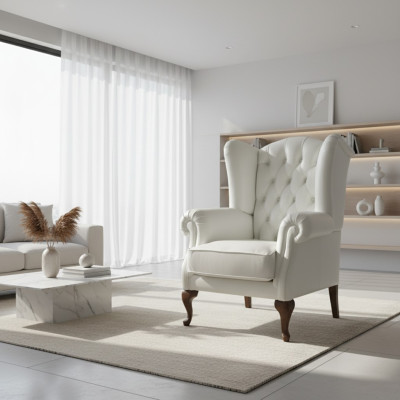 Poltrona in pelle Chesterfield, divano a 1 posto, mobili imbottiti nuovi.
