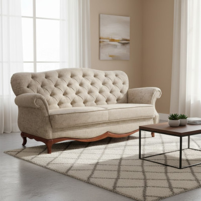 Divano Chesterfield a tre posti Tessuto per imbottitura Divano in tessuto per mobili.