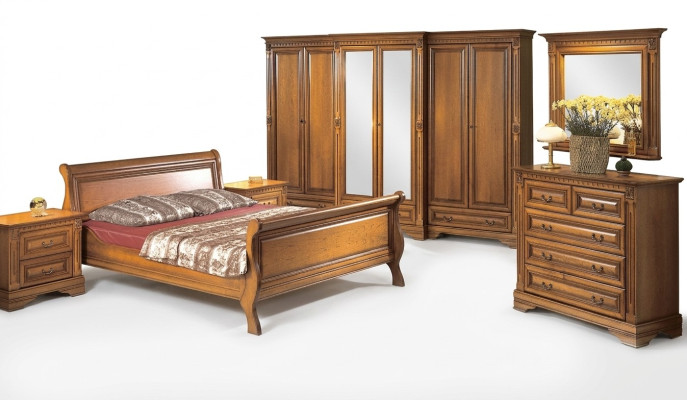 Camera da letto Letto Comodino Comò Armadio Set di lusso 6 pezzi.