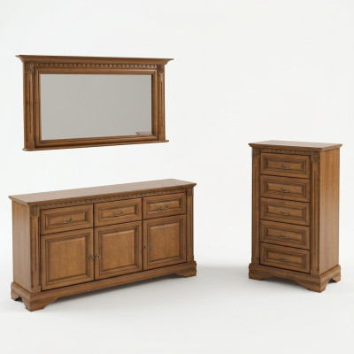 Comò 160cm con specchio stile country mobili comodini credenza legno