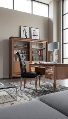 Scrivania classica con sedia Arredamento d'ufficio di lusso Mobili in legno