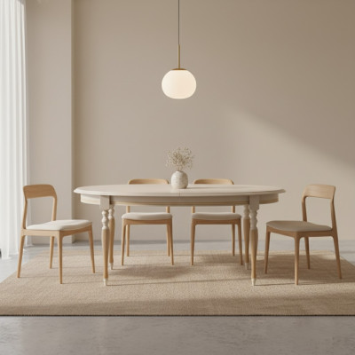 Tavolo da pranzo classico Tavoli ovali Tavolo da pranzo Mobili in legno di lusso Nuovo
