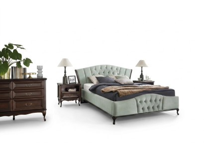 Letto Camera da letto Set Chesterfield Letti di lusso Mobili 2x Comodino 3 pezzi
