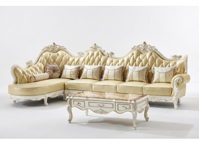 Classico divano Chesterfield Chesterfield, imbottitura in tessuto, divano ad angolo barocco.