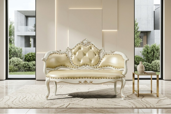 Banca Chesterfield Divano imbottito Divano in pelle Panchina reale Divano