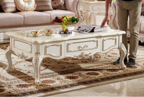 Tavolino reale 130x73, Tavolo Divano, Tavolino, Tavoli Bianco Legno